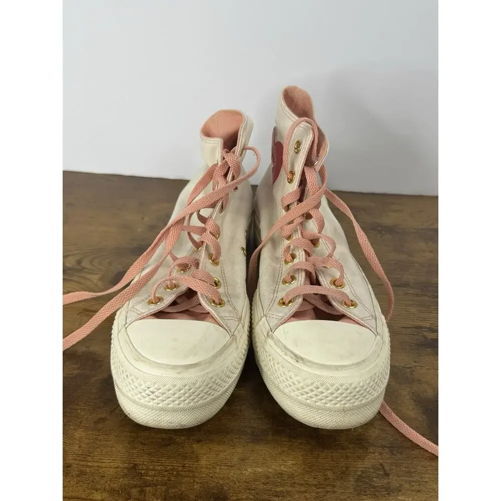 Converse Chuck Taylor Lift Heart Platform High Tops Womens 9.5 Pink 171209C